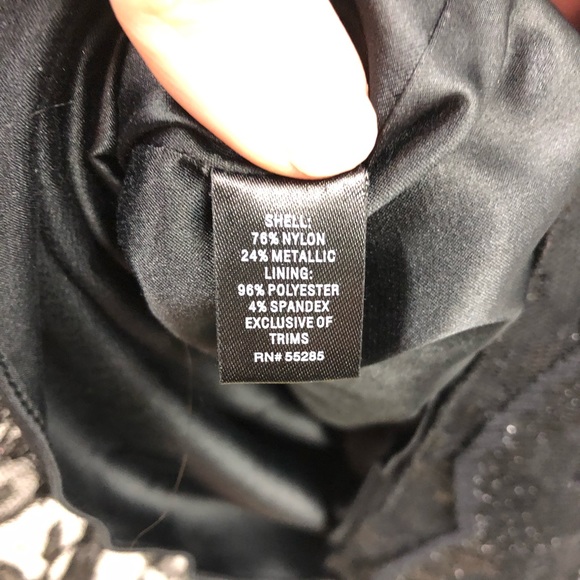 Express Black Lace Metallic Cocktail Dress Sz 4 - Picture 7 of 8